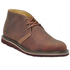 Mens 5" Slim Chukka Work Boots Maroon Leather