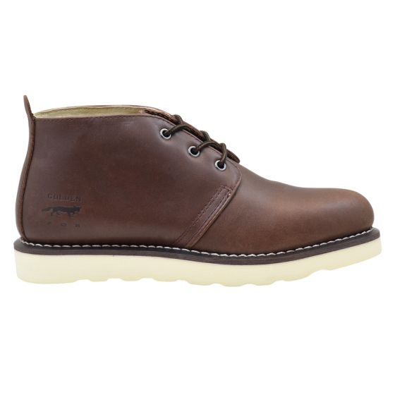 Men's Heritage Chukka Work Boots Brown Leather : Golden Fox USA